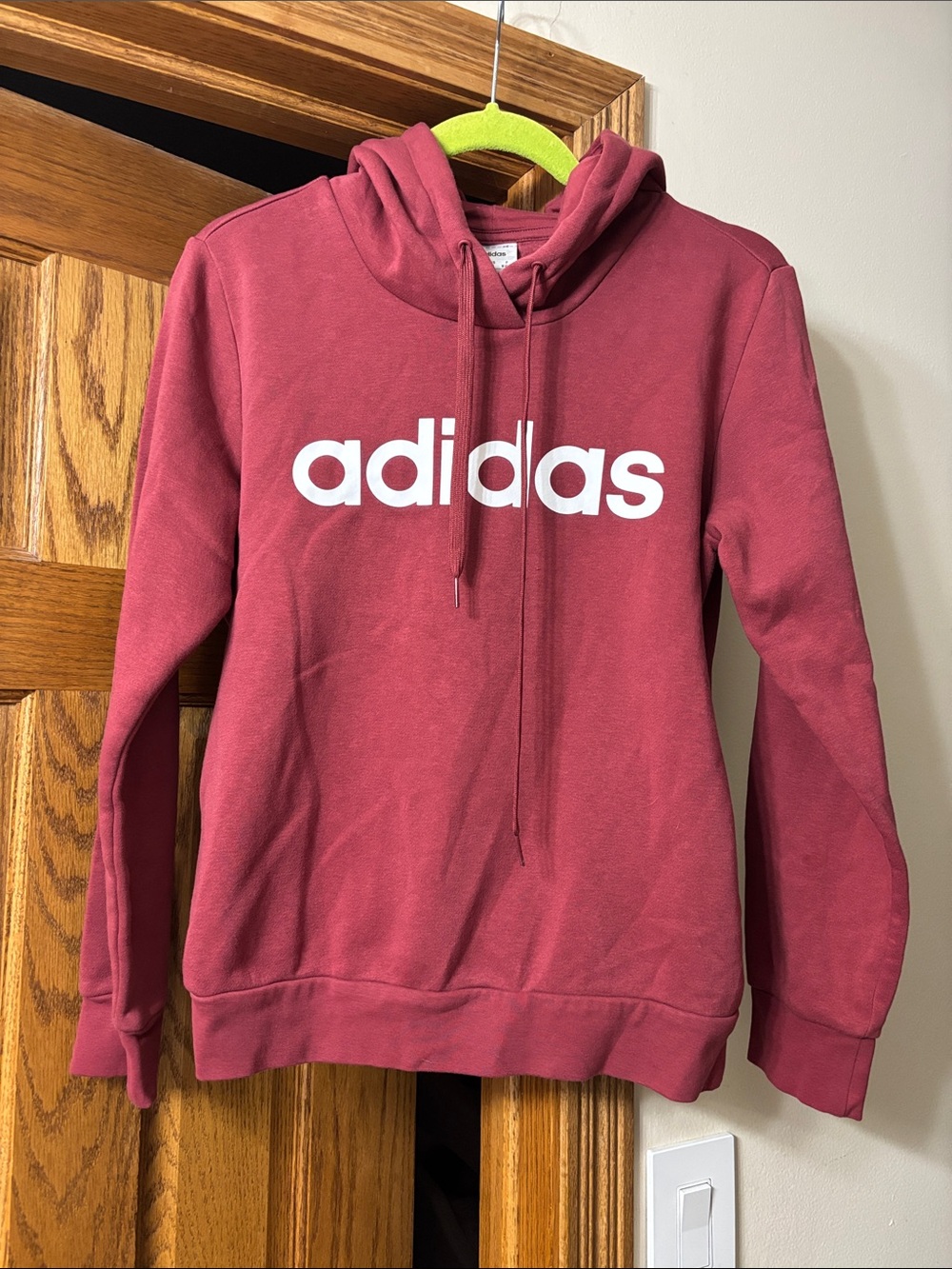 adidas Maroon Pullover Hoodie with White Logo